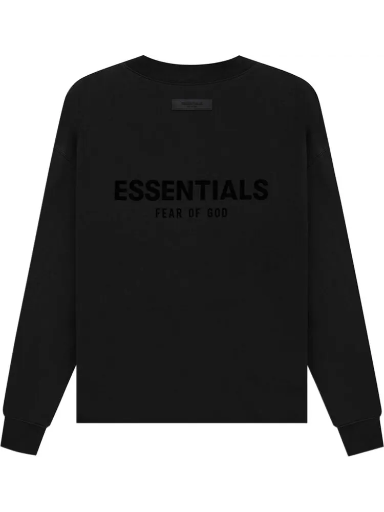 Толстовка Fear of God Essentials Relaxed Crewneck 'Stretch Limo' — изображение 2 из 2, черный