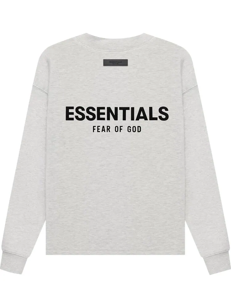 Толстовка Fear of God Essentials Relaxed Crewneck 'Light Oatmeal' — изображение 2 из 2, серый