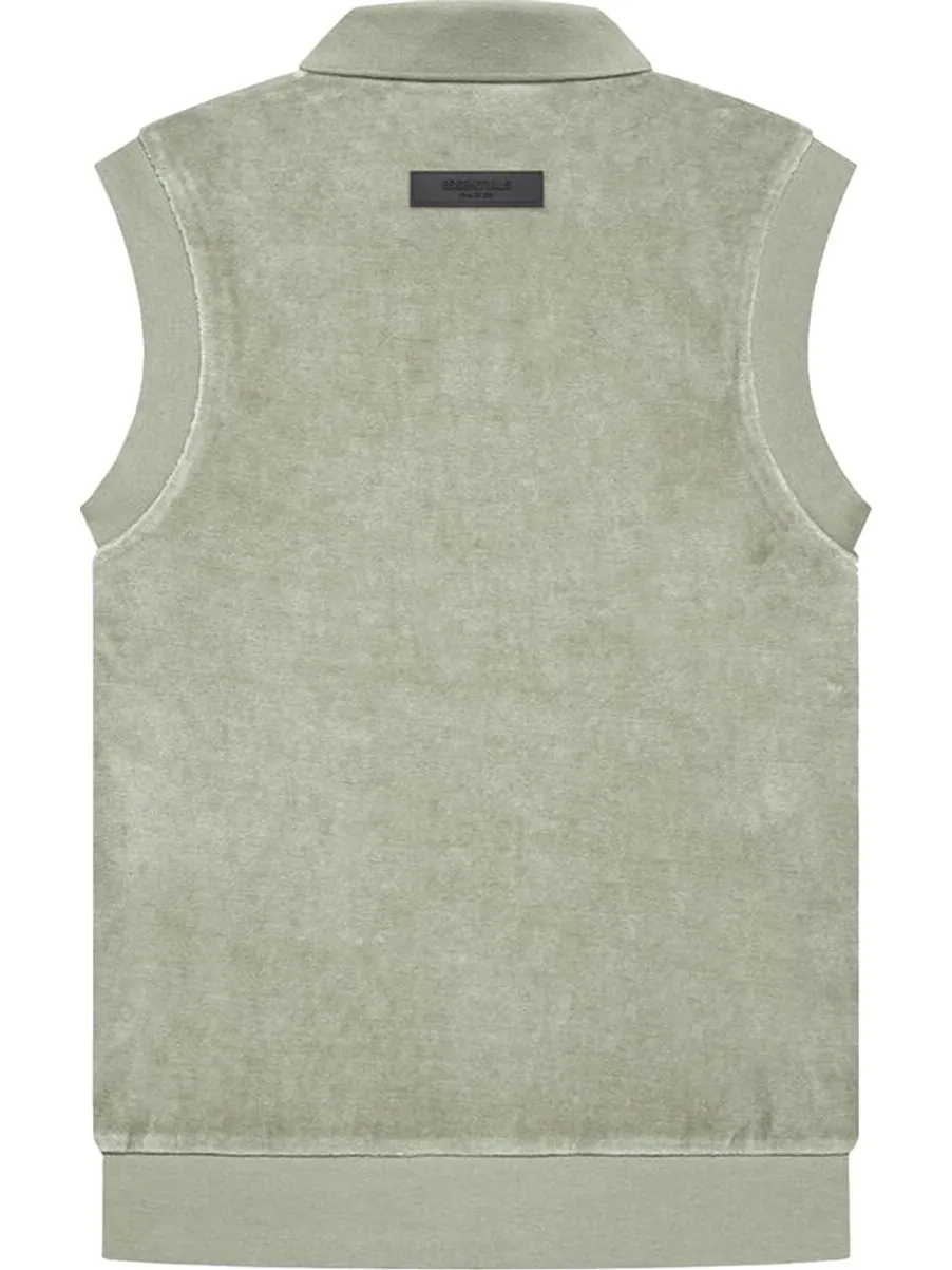 Поло Fear of God Essentials Velour Sleeveless Polo 'Seafoam' — изображение 2 из 2, зеленый