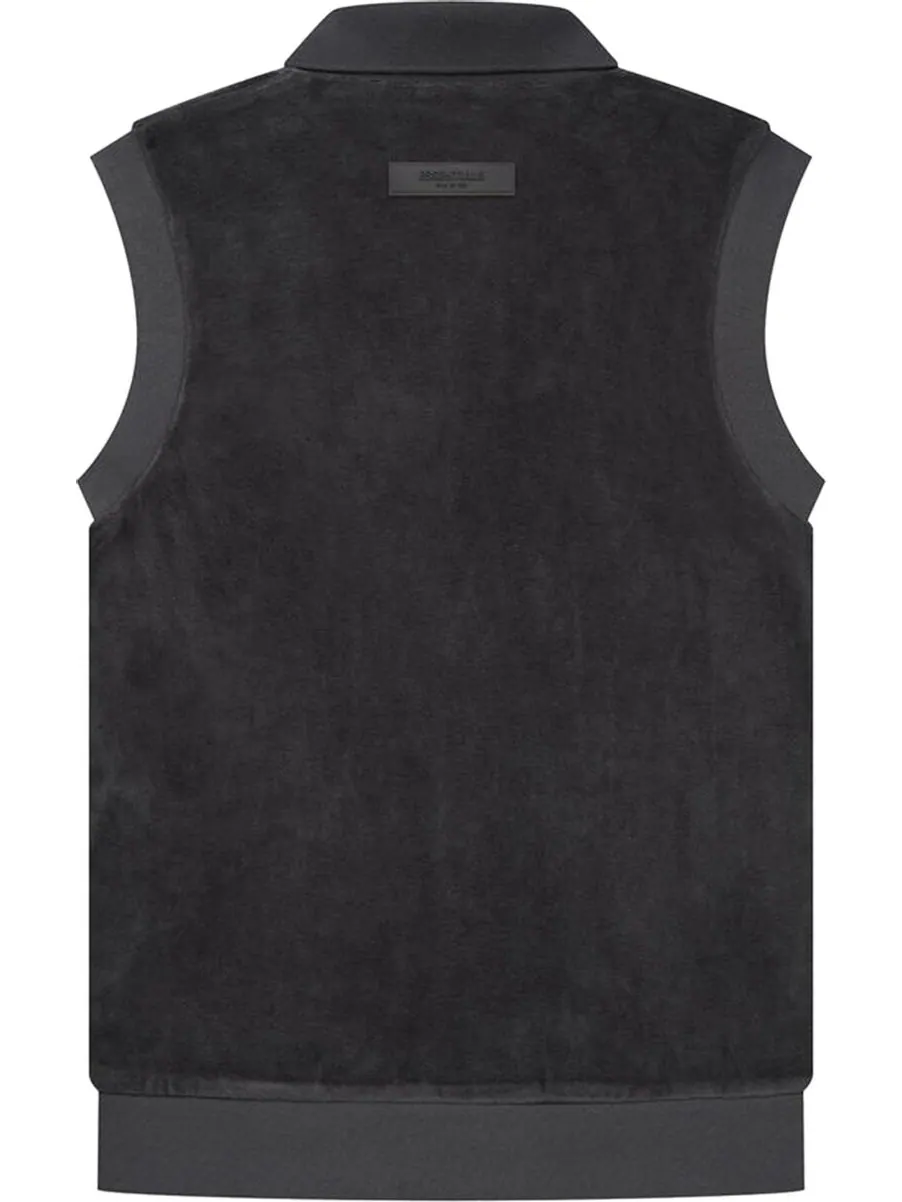 Поло Fear of God Essentials Velour Sleeveless Polo 'Iron' — изображение 2 из 2, черный