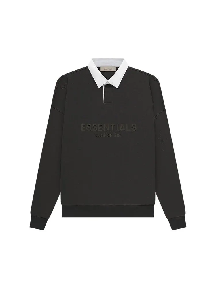 Топ Fear of God Essentials Waffle Henley Rugby — изображение 1 из 2, черный