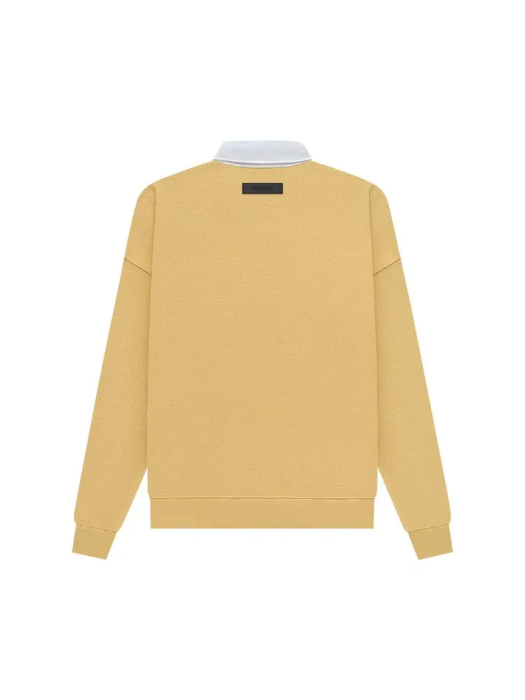 Топ Fear of God Essentials Waffle Henley Rugby, Light Tuscan — изображение 2 из 2, желтый