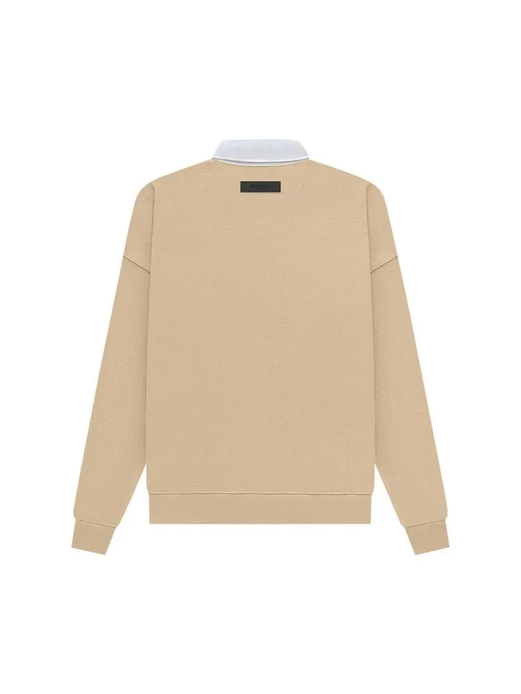 Топ Fear of God Essentials Waffle Henley Rugby — изображение 2 из 2, бежевый