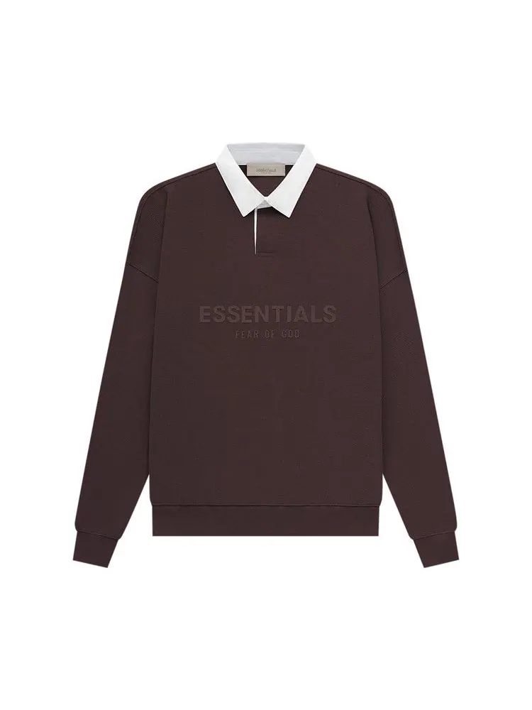 Топ Fear of God Essentials Waffle Henley Rugby — изображение 1 из 2, сливавый