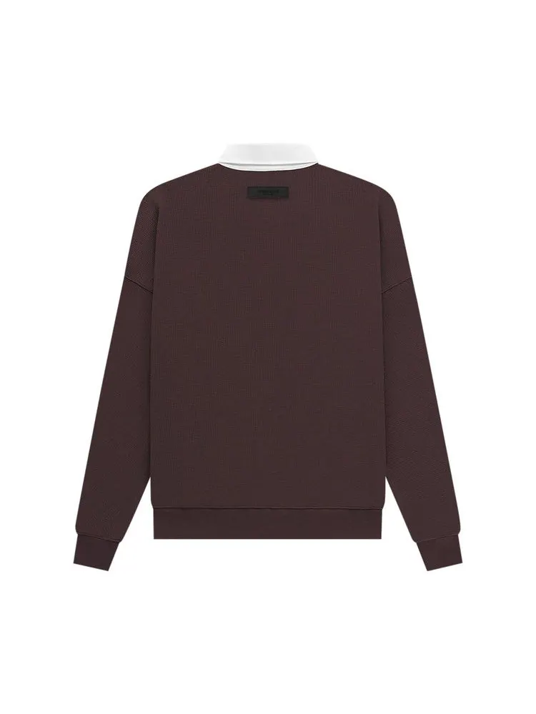 Топ Fear of God Essentials Waffle Henley Rugby — изображение 2 из 2, сливавый