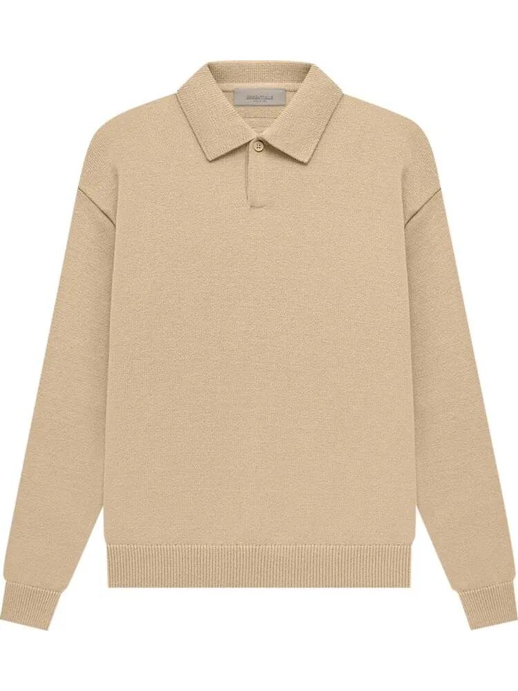 Лонгслив Fear of God Essentials Knit Long-Sleeve Polo 'Sand'