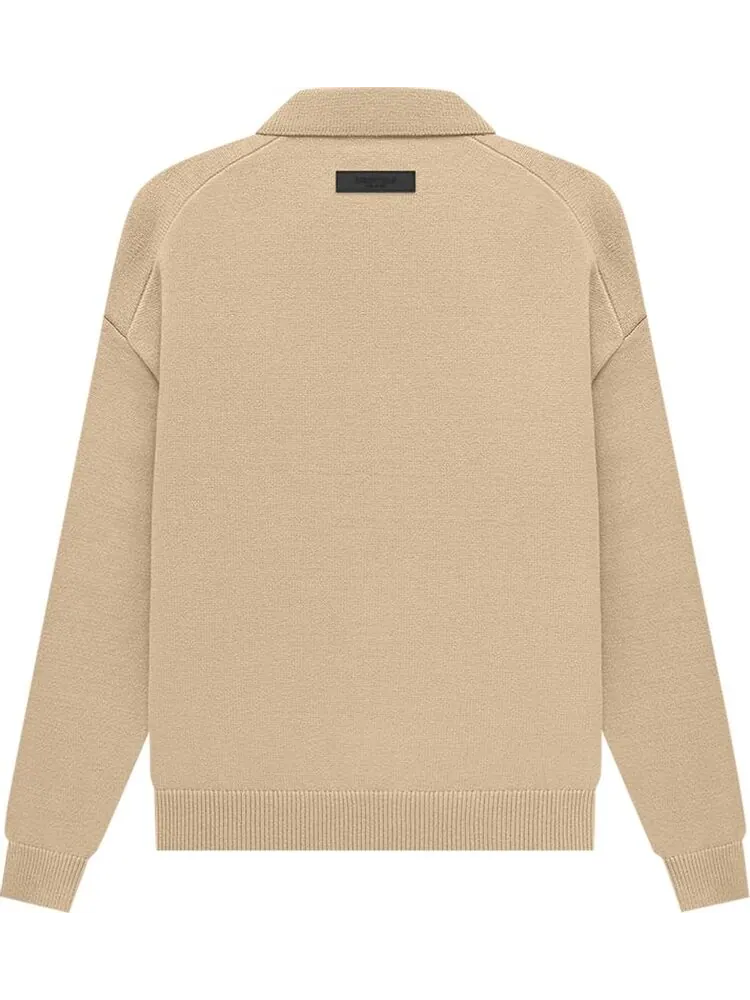 Лонгслив Fear of God Essentials Knit Long-Sleeve Polo 'Sand' — изображение 2 из 2, загар