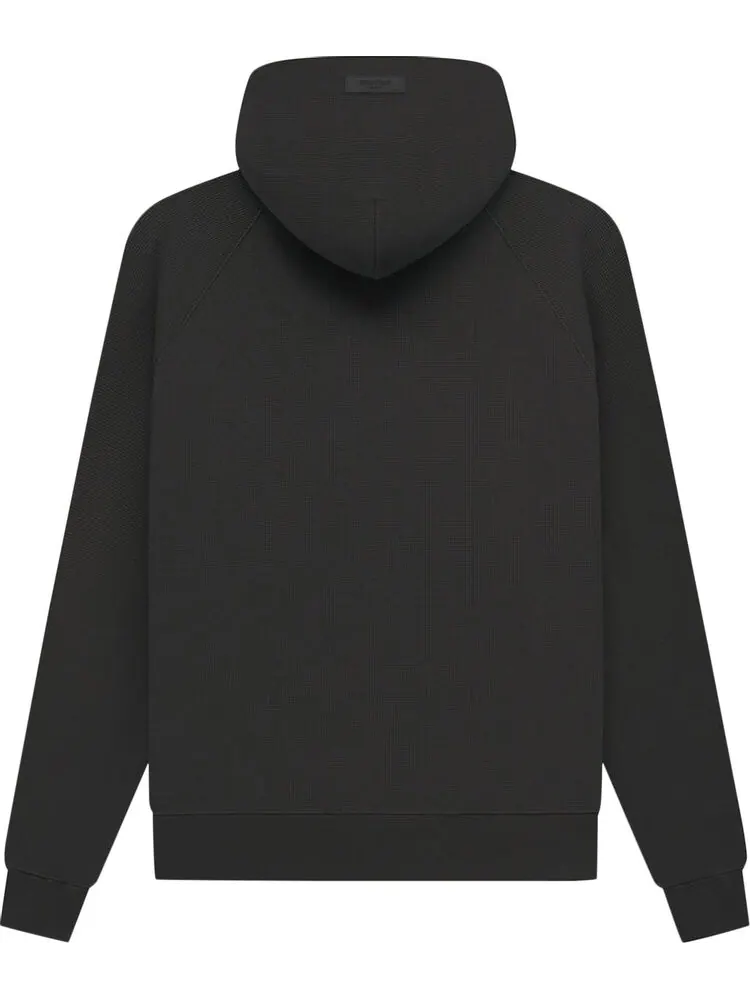 Худи Fear of God Essentials Waffle Raglan Hoodie 'Off Black' — изображение 2 из 2, черный