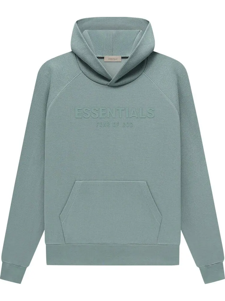 Худи Fear of God Essentials Waffle Raglan Hoodie 'Sycamore' — изображение 1 из 2, зеленый