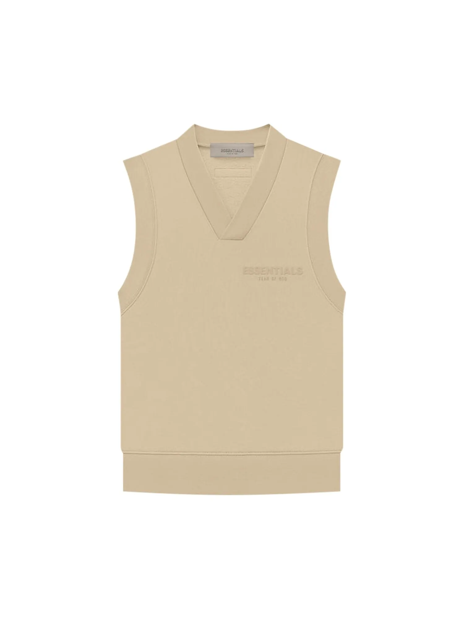 Пуловер Fear of God Essentials, жилет с v-образным вырезом — изображение 1 из 2, песочный