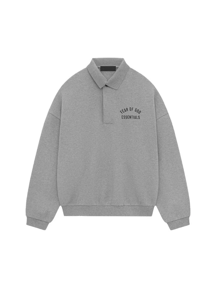 Поло Fear of God Essentials Fleece Polo — изображение 1 из 2, серый