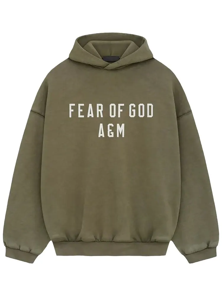 Толстовка из плотного флиса Fear of God Essentials в стиле «Military» — изображение 1 из 2, зеленый