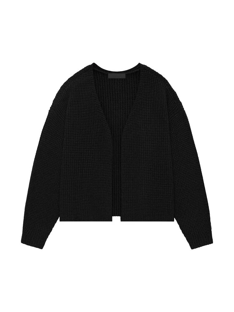 Кардиган Fear of God Essentials Heavy Waffle Cardigan — изображение 1 из 2, черный