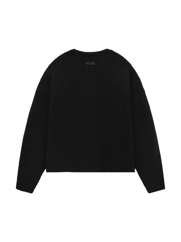 Кардиган Fear of God Essentials Heavy Waffle Cardigan — изображение 2 из 2, черный