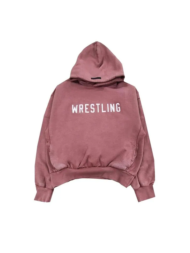Худи Fear of God Essentials Heavy Fleece Vintage Shrunken Hoodie Crimson — изображение 1 из 2, красный