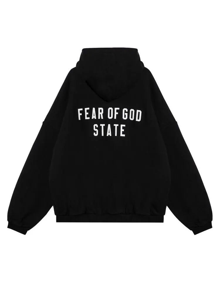 Худи Fear of God Essentials Heavy Fleece Full Zip Hoodie Black — изображение 2 из 2, черный