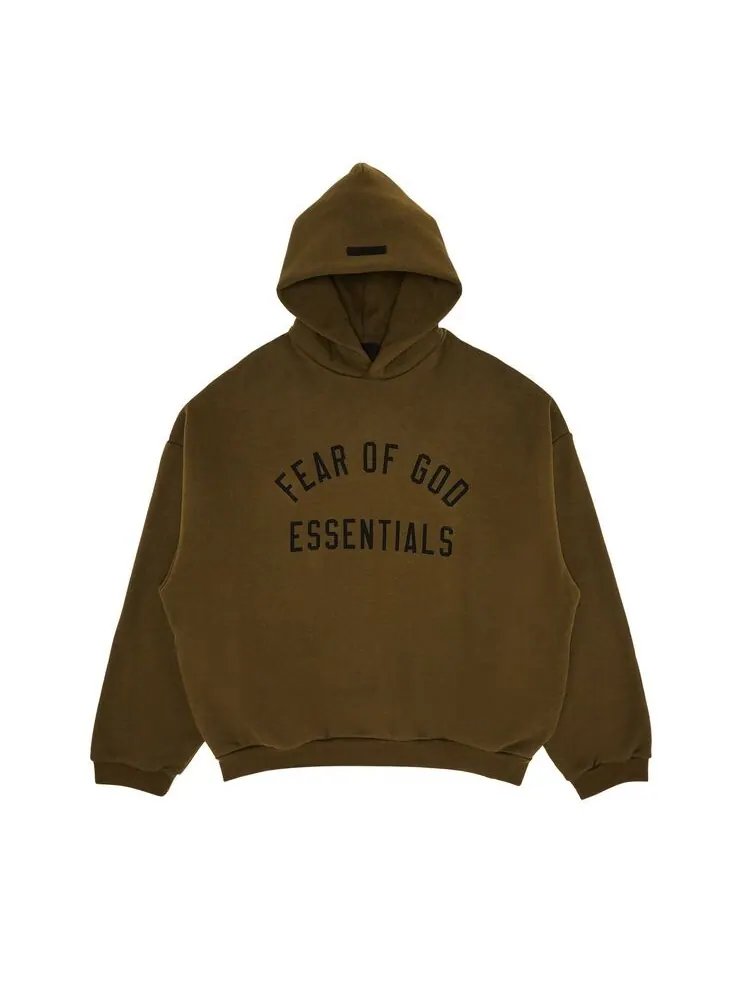 Худи Fear of God Essentials Fleece Hoodie Olive — изображение 1 из 3, зеленый