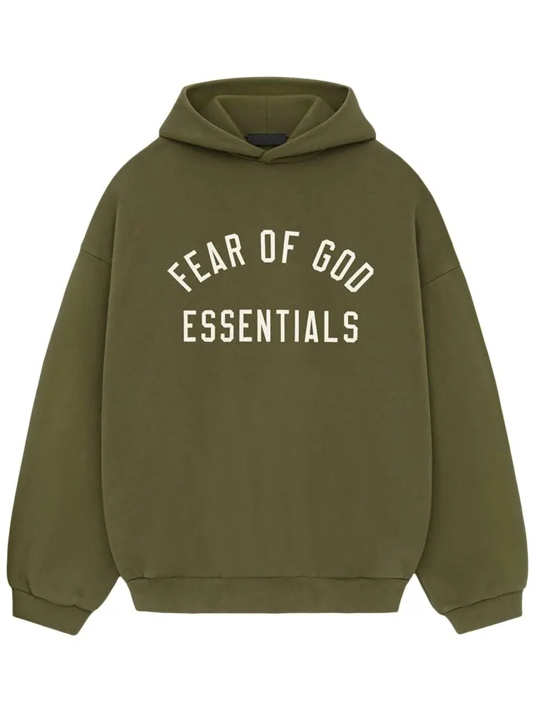 Худи Fear of God Essentials Fleece Hoodie 'Military' — изображение 1 из 2, оливковый