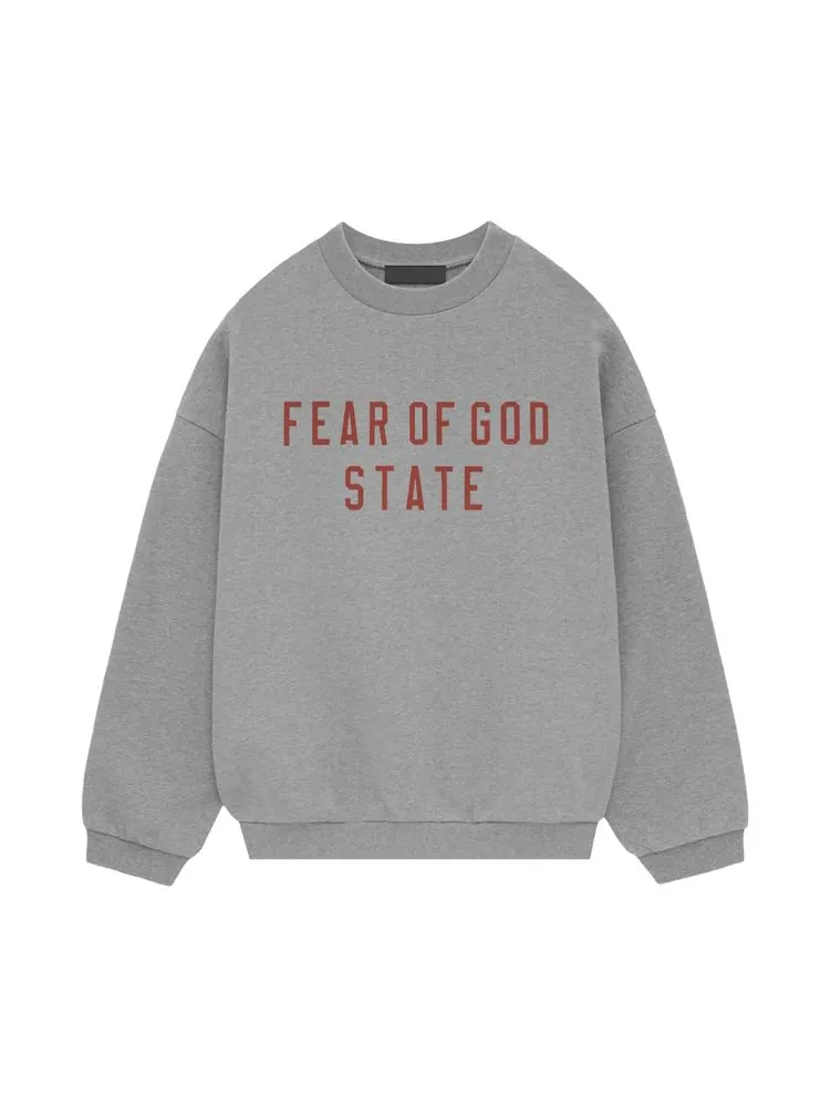 Толстовка Fear of God Essentials Fleece Crewneck Dark Heather — изображение 1 из 1, серый