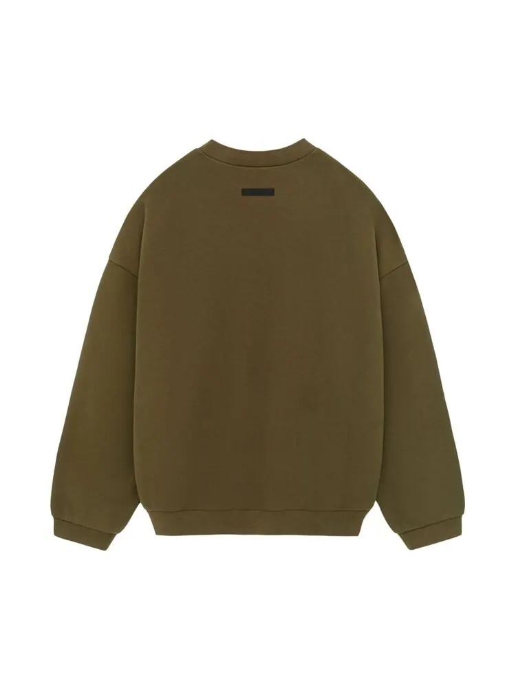 Толстовка Fear of God Essentials Fleece Crewneck Olive — изображение 2 из 2, зеленый