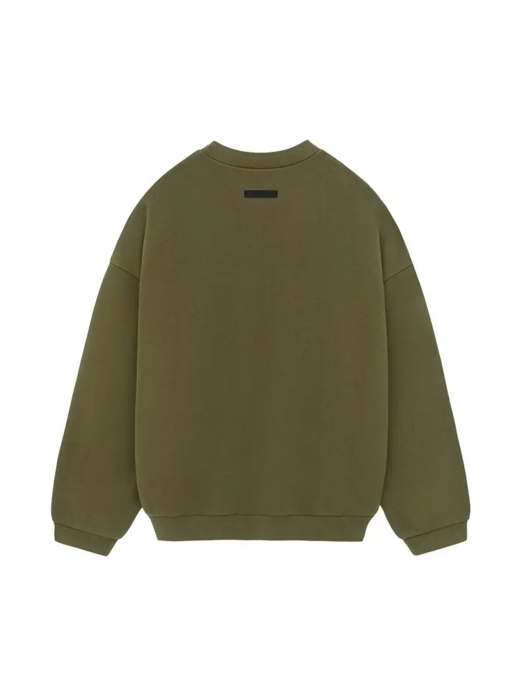 Толстовка Fear of God Essentials Fleece Crewneck Military — изображение 2 из 2, зеленый