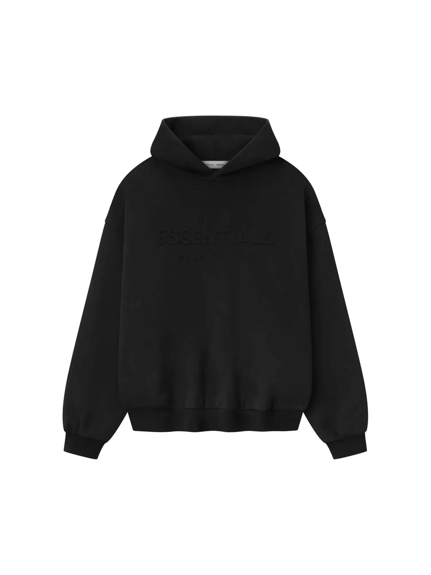 Толстовка с капюшоном Fear of God Essentials Embossed 90s Fit Fleece Hoodie — изображение 1 из 2, винтажный черный