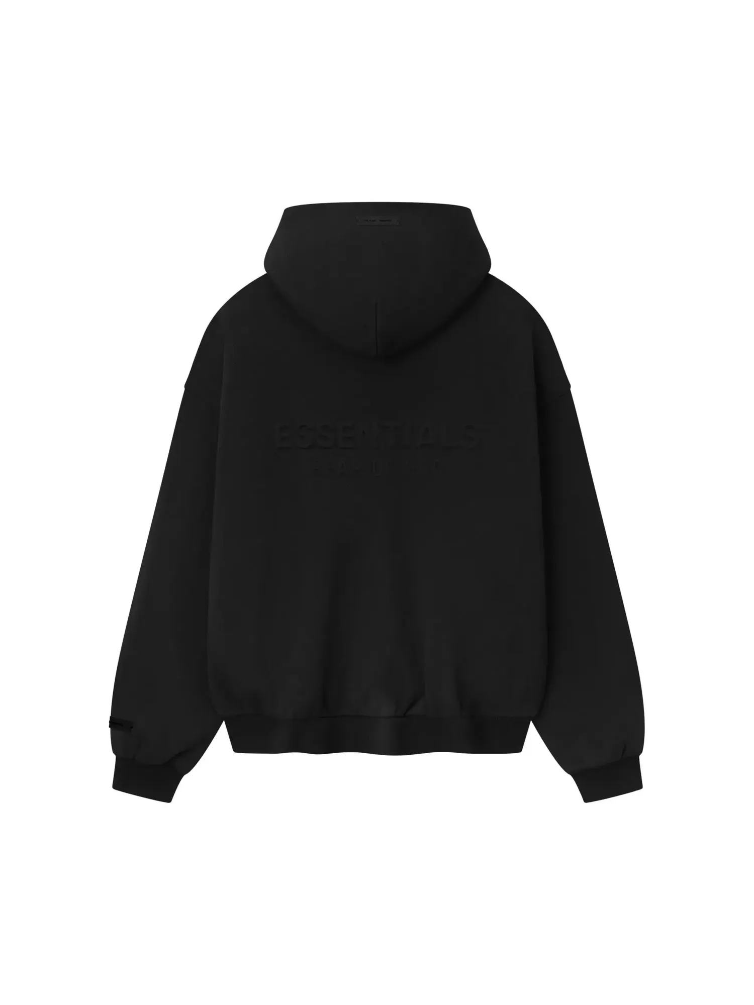 Толстовка на молнии из флиса Fear of God Essentials с тиснением в стиле 90-х — изображение 2 из 2, винтажный черный