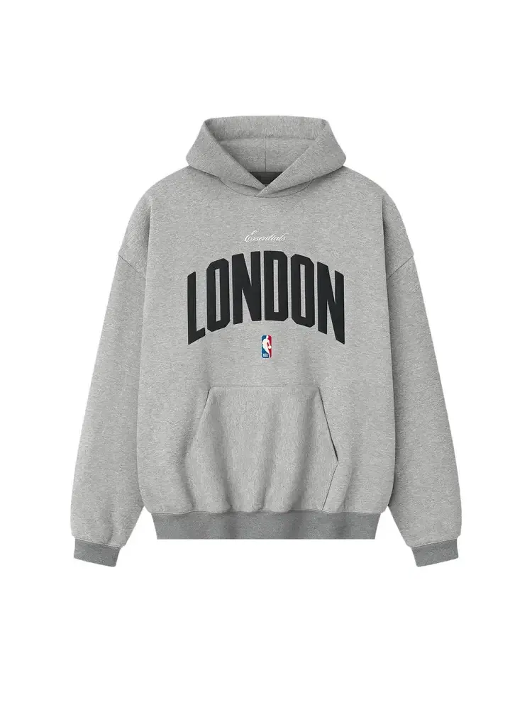 Худи Fear of God Essentials NBA London 90s — изображение 1 из 2, серый