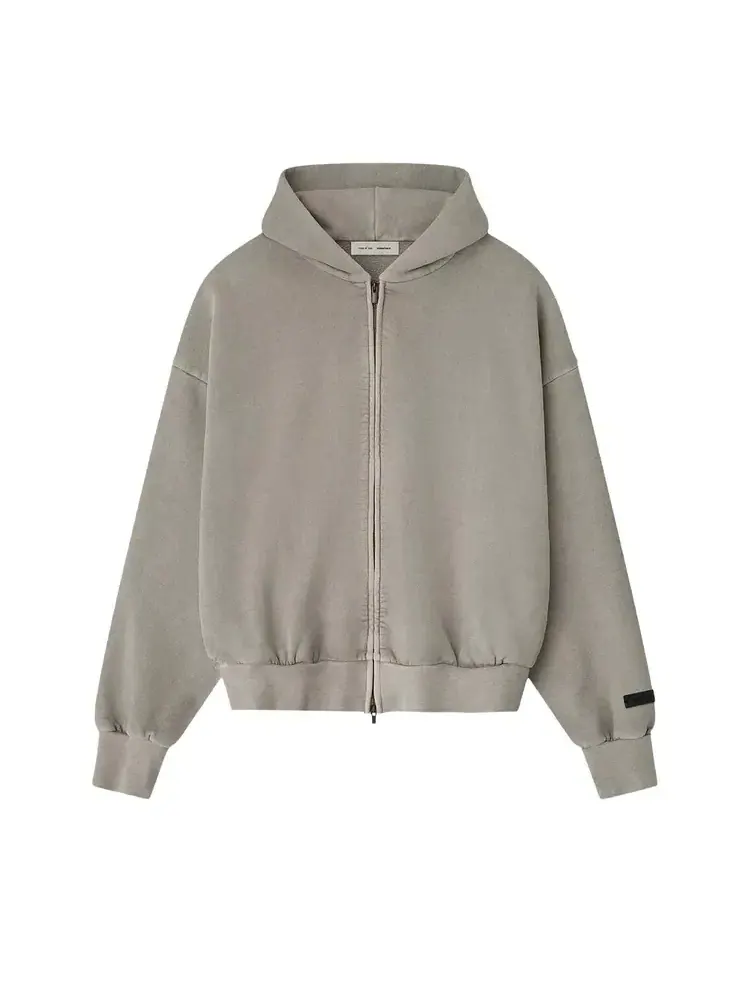 Классическое худи на молнии Fear of God Essentials — изображение 1 из 2, серый