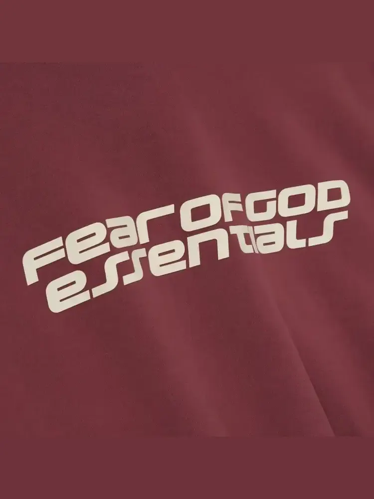 Укороченное свободное худи Fear of God Essentials — изображение 3 из 3, красный