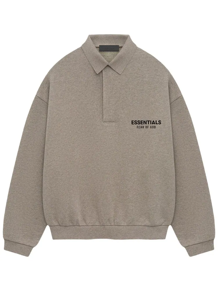 Поло Fear of God Essentials Fleece Polo 'Heather Grey' — изображение 1 из 2, серый