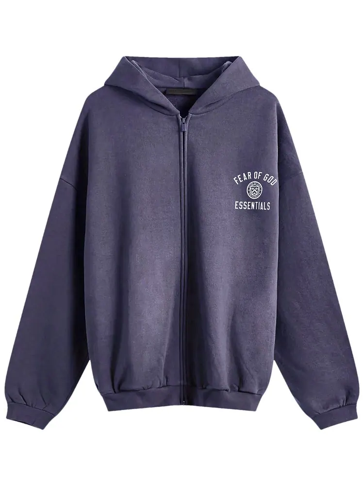 Худи Fear of God Essentials Heavy Fleece Full Zip Hoodie 'Marine Blue' — изображение 1 из 2, синий