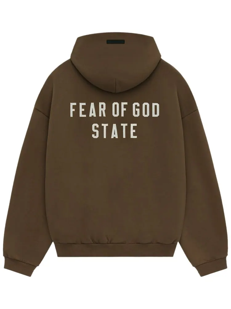Худи Fear of God Essentials Fleece Full Zip Hoodie 'Brown' — изображение 2 из 2, коричневый