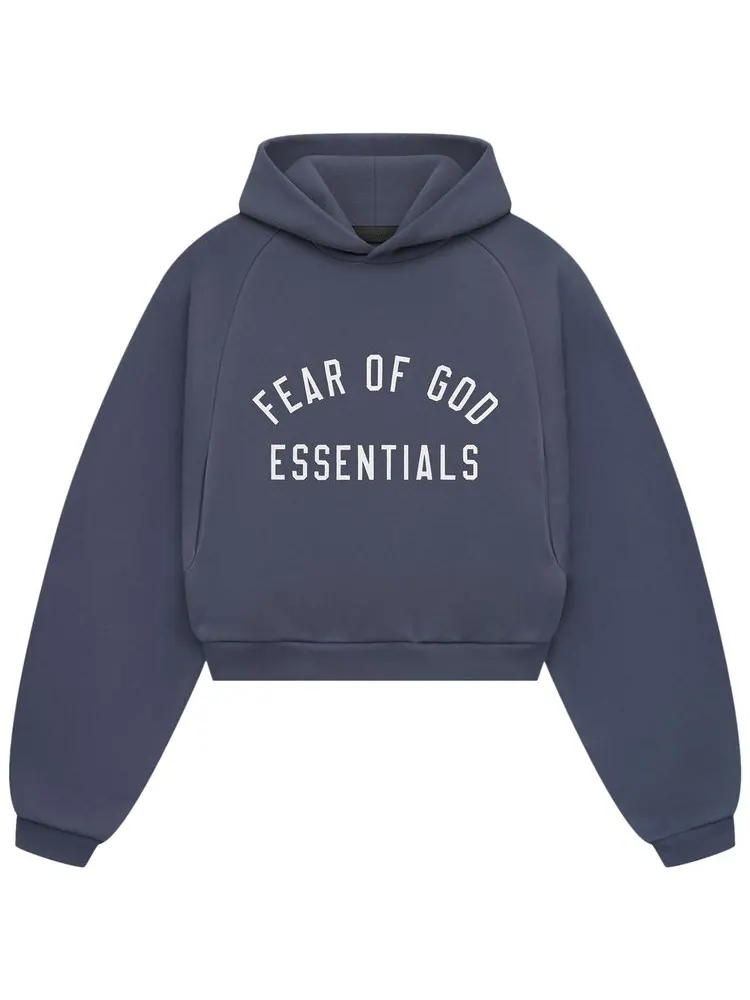 Худи Fear of God Essentials Fleece Cropped Hoodie 'Marine' — изображение 1 из 2, морской