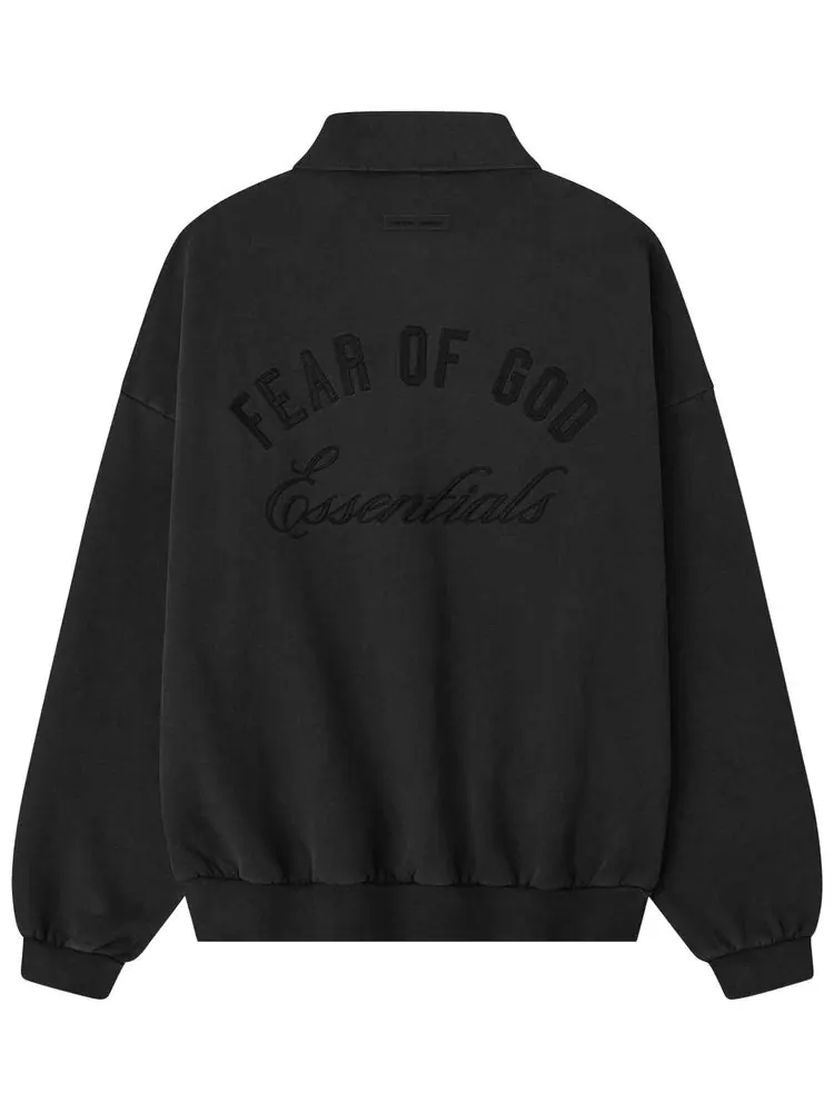 Классическая толстовка-поло Fear of God Essentials с вышивкой — изображение 2 из 2, черный