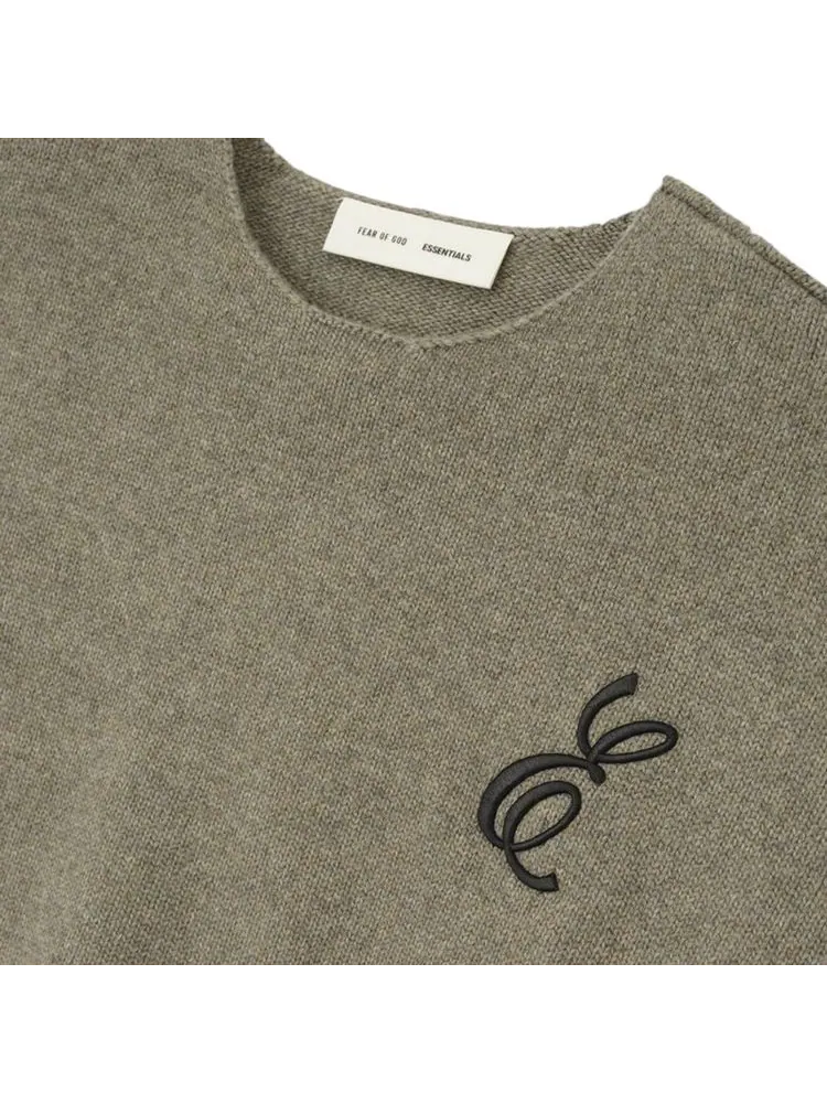 Свитер с вафельным вырезом Fear of God Essentials — изображение 3 из 3, серый