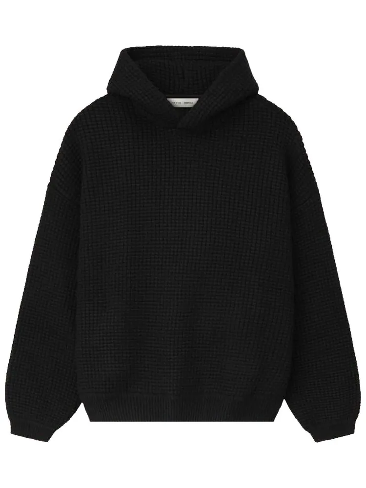 Толстовка Fear of God Essentials Heavy Waffle 90's Hoodie — изображение 1 из 3, черный