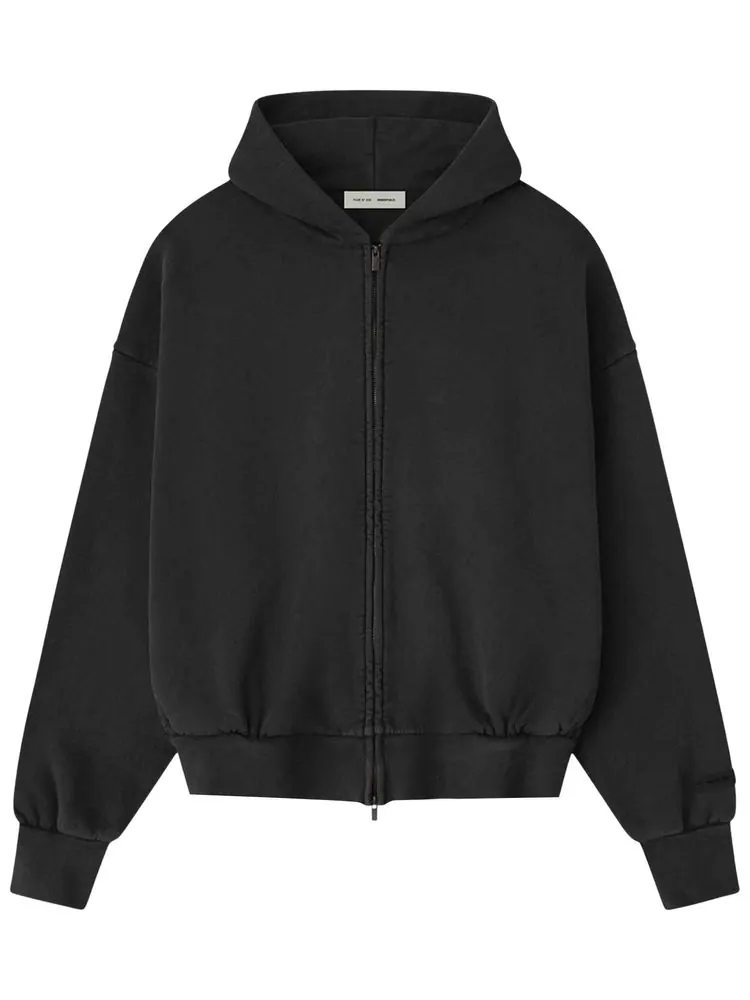 Классическая толстовка на молнии с вышивкой Fear of God Essentials — изображение 1 из 2, черный