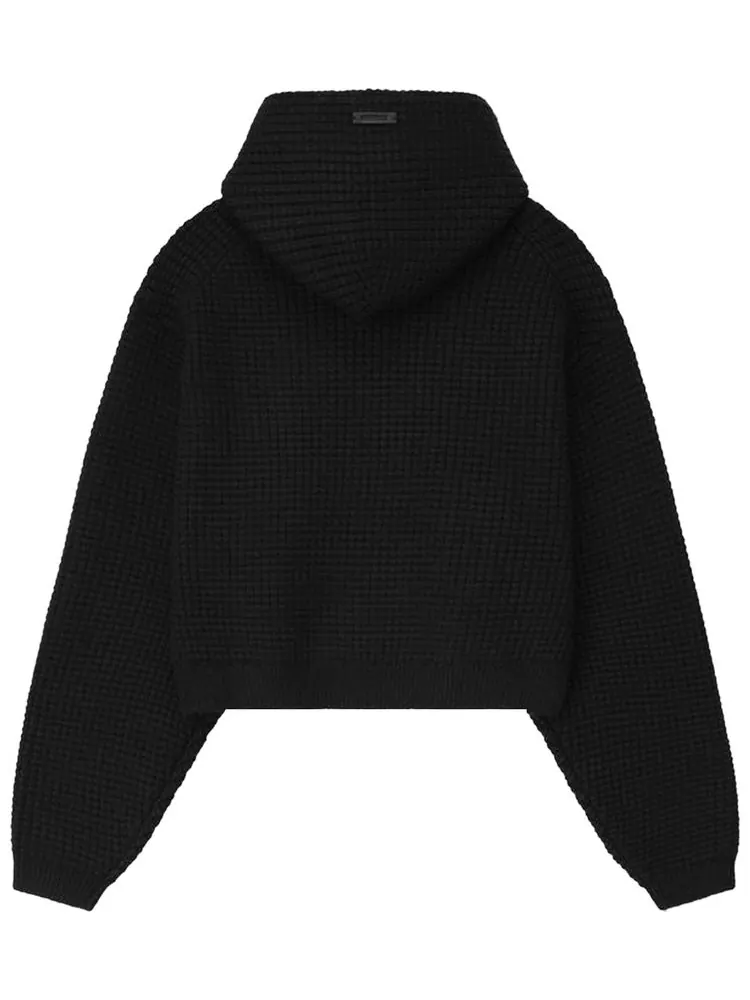 Толстовка Fear of God Essentials Heavy Waffle 90's Hoodie — изображение 2 из 3, черный