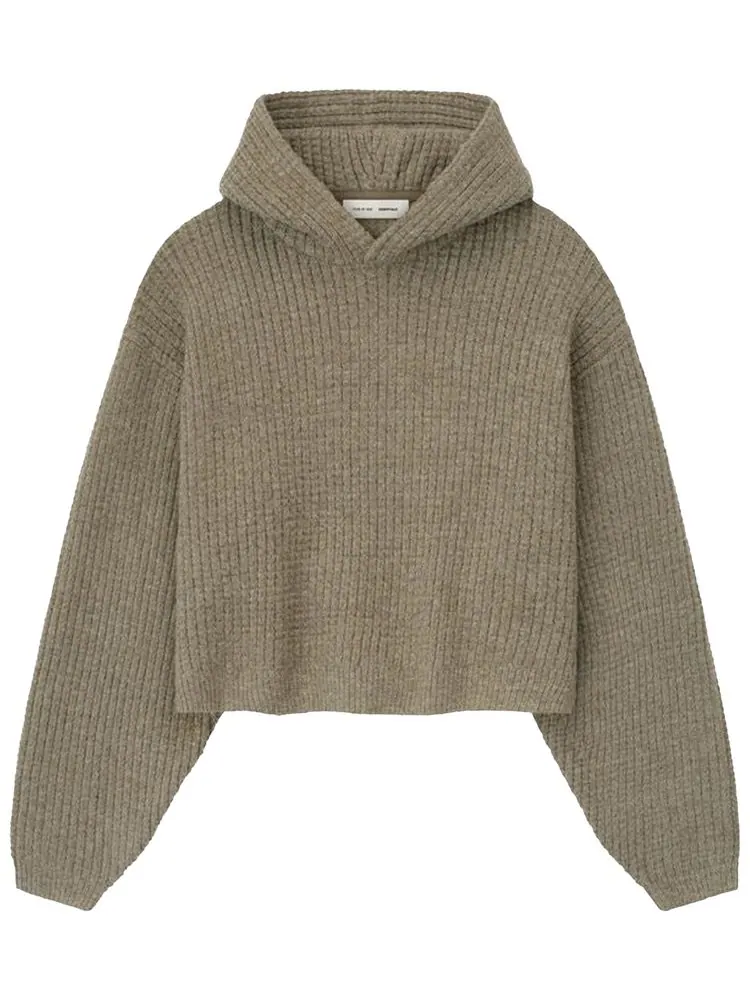 Толстовка Fear of God Essentials Heavy Waffle 90's Hoodie — изображение 1 из 3, серый