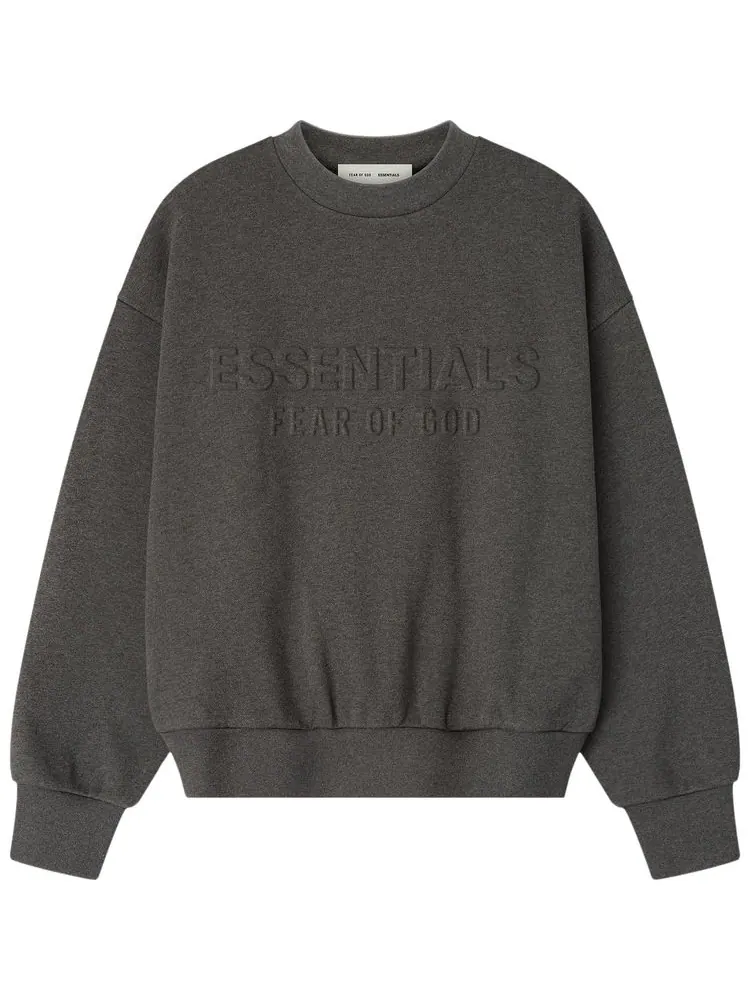 Классическая толстовка с круглым вырезом и тиснением Fear of God Essentials — изображение 1 из 3, серый
