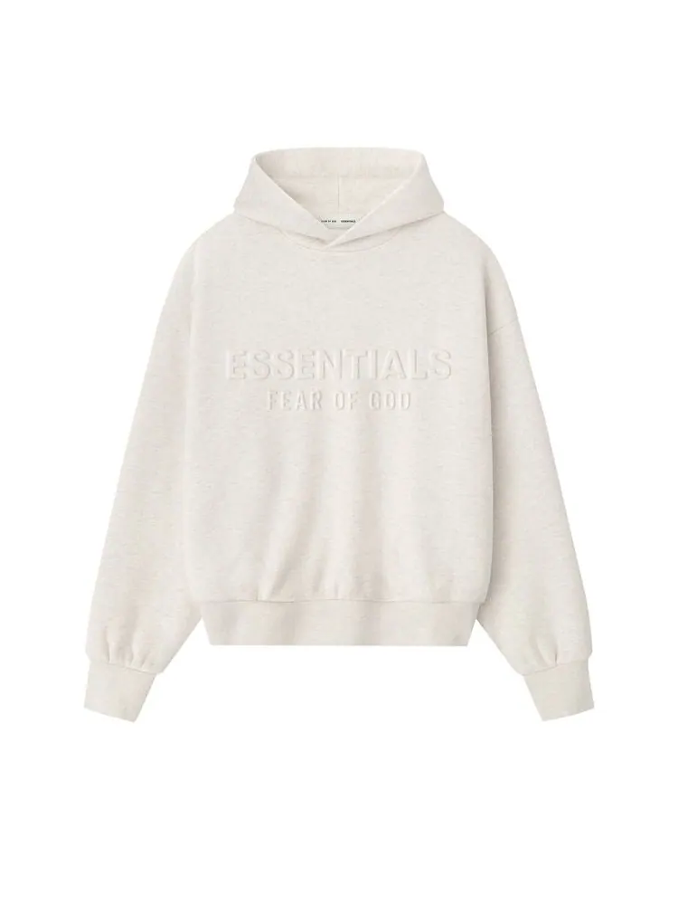 Толстовка Fear of God Essentials Embossed Essentials Classic Hoodie цвета «овсяный вереск» — изображение 1 из 2, белый