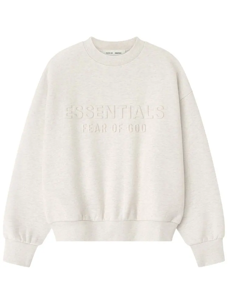 Классическая толстовка с круглым вырезом и тиснением Fear of God Essentials — изображение 1 из 2, серый
