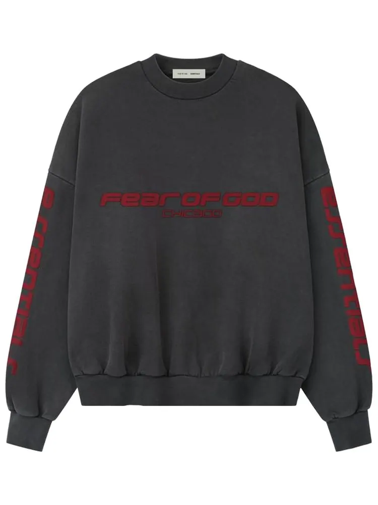 Укороченная толстовка из плотного флиса Fear of God Essentials Chicago — изображение 1 из 2, серый