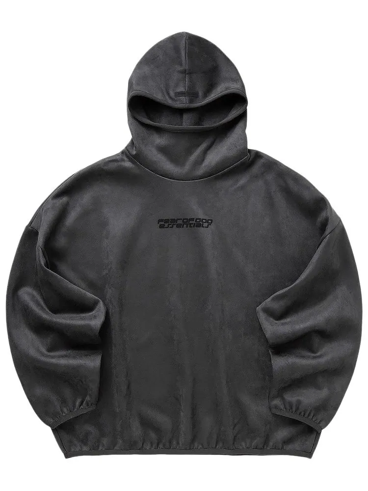 Толстовка Fear of God Essentials из замшевого флиса в современном стиле — изображение 1 из 1, серый