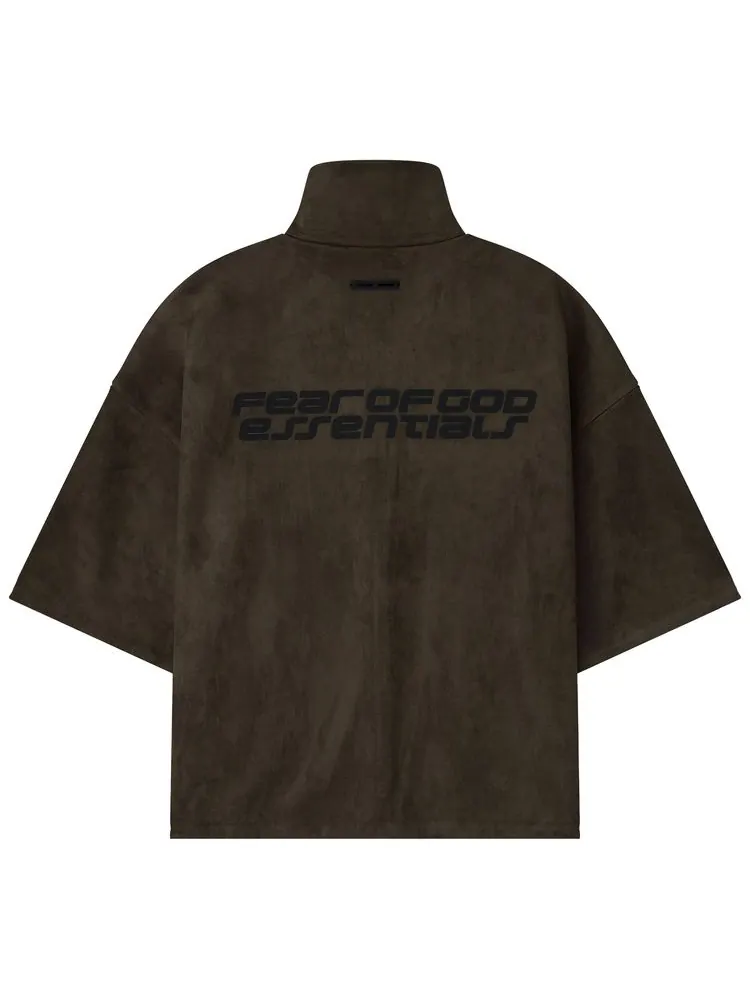 Куртка Fear of God Essentials из замшевого флиса с высоким воротником и рукавами 3/4 — изображение 2 из 2