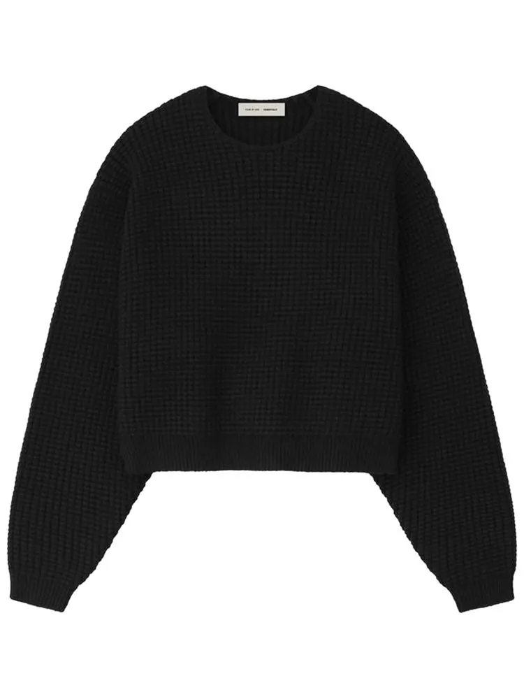 Свитер Fear of God Essentials Heavy Waffle Crewneck 90's Sweater — изображение 1 из 3, черный