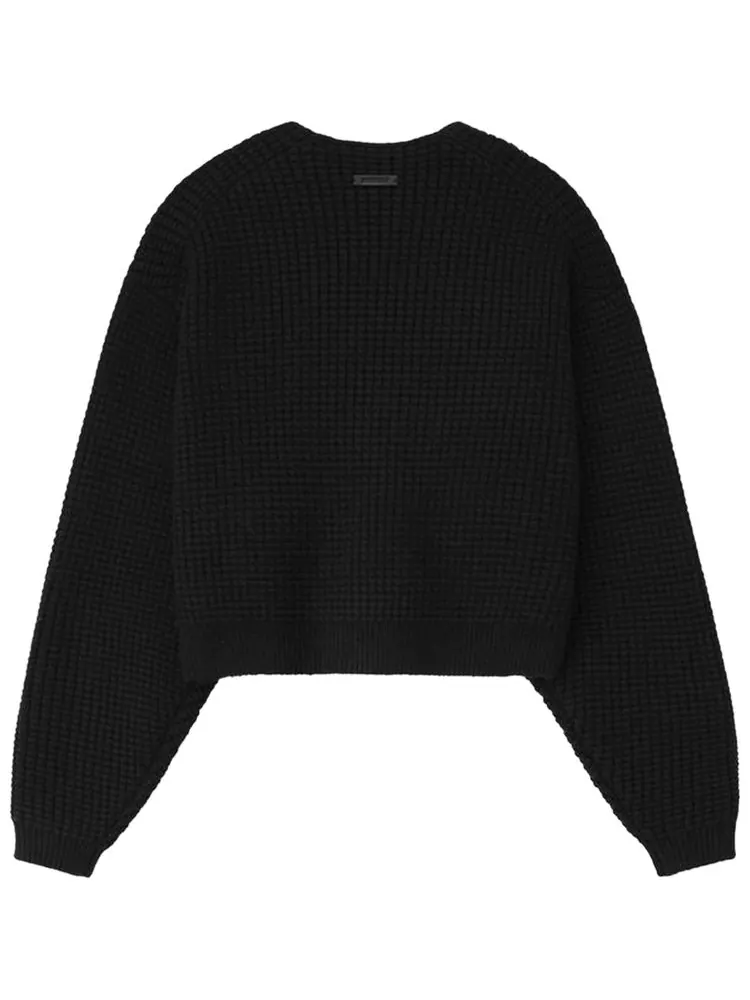 Свитер Fear of God Essentials Heavy Waffle Crewneck 90's Sweater — изображение 2 из 3, черный