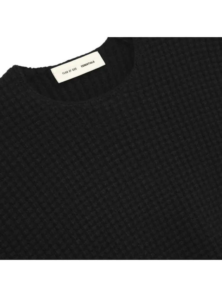 Свитер Fear of God Essentials Heavy Waffle Crewneck 90's Sweater — изображение 3 из 3, черный