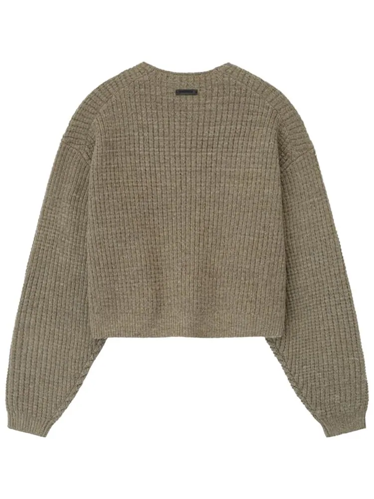 Свитер Fear of God Essentials Heavy Waffle Crewneck 90's Sweater — изображение 2 из 3, серый
